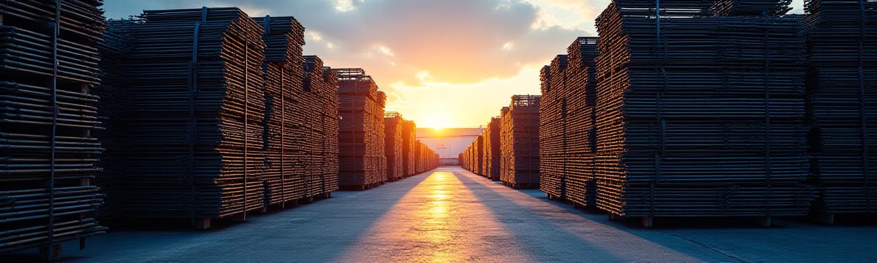 Deposito di barre d'acciaio modernamente organizzato